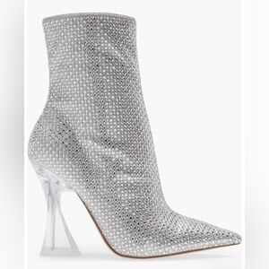 Steve Madden Rhinestone Boots with Clear Heel Size 8